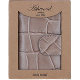 Ladies Ashwood Leather RFID Protected Purse in Mushroom: C-70