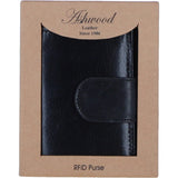 Ladies Ashwood Leather RFID Protected Purse in Black: C-70