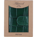 Ladies Ashwood Leather RFID Protected Purse in Green: C-70