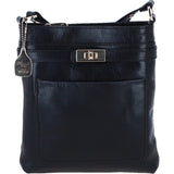 Ashwood Leather Crossbody Bag with Adjustable Strap in Black: C-71