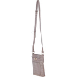 Ashwood Leather Crossbody Bag with Adjustable Strap in Mushroom/Croc: C-71