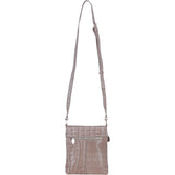 Ashwood Leather Crossbody Bag with Adjustable Strap in Mushroom/Croc: C-71