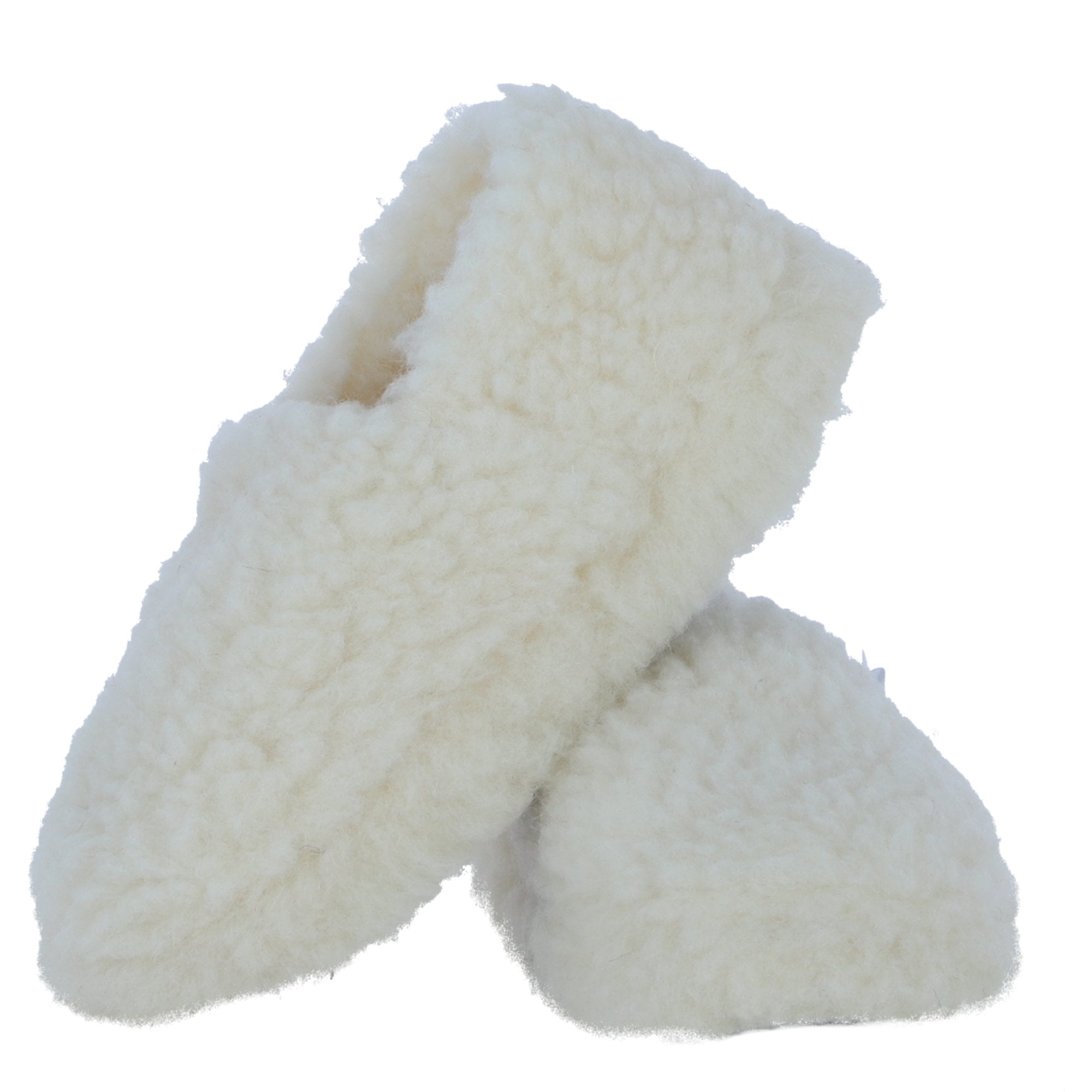 Soft and Cosy Full Woollen Unisex Indoor Slippers in Natural: Pantofole