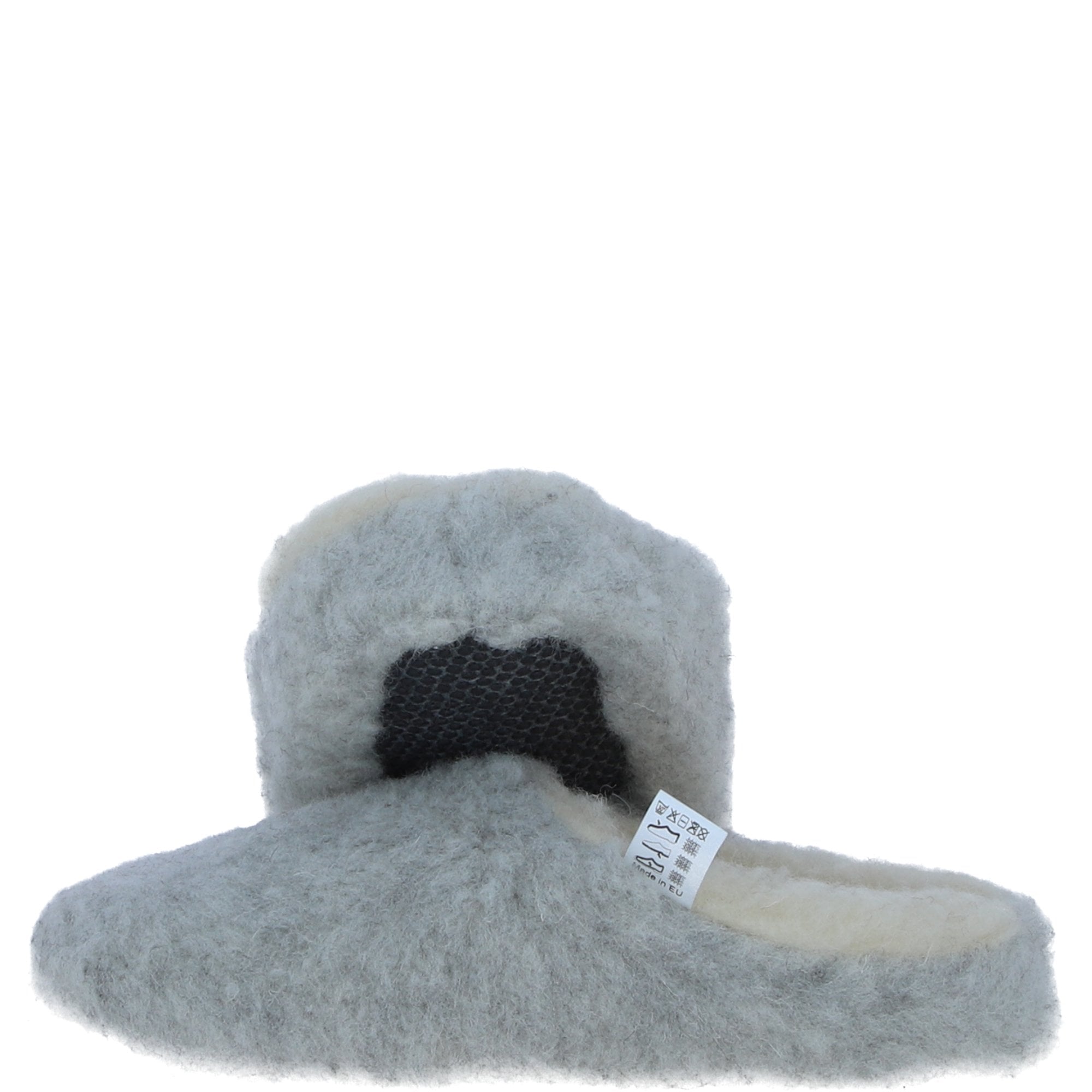 Cosy Full Woollen Slip-In Carpet Slippers in Lt Gray: Gondolier Slippers