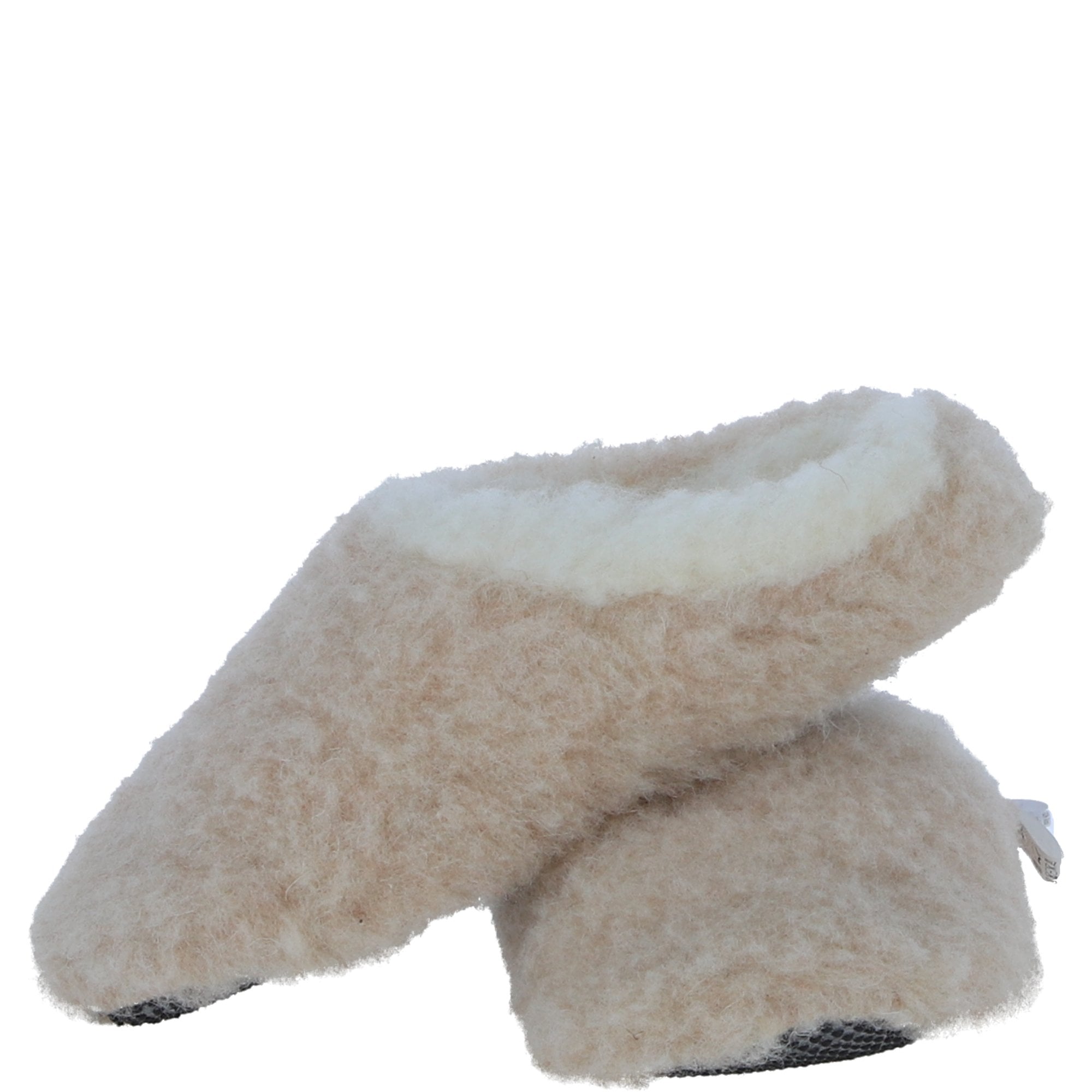Cosy Full Woollen Slip-In Carpet Slippers in Beige: Gondolier Slippers