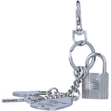 Ashwood Leather's 40th Anniversary Metallic Padlock Keychain in Nickel: CH-1