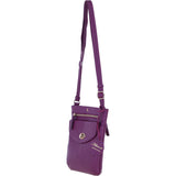 Ashwood Leather Flat Crossbody Bag with Adjustable Leather Strap in Raspberry CB-10