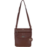 Ashwood Leather Flat Crossbody Bag with Adjustable Leather Strap in Tan: CB-10