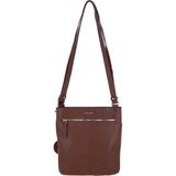 Ashwood Leather Flat Crossbody Bag with Adjustable Leather Strap in Tan: CB-10