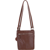 Ashwood Leather Flat Crossbody Bag with Contrast Strap in Tan: CB-11