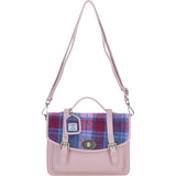 Ashwood Leather & Harris Tweed® Cloth Large Satchel Bag with Twist Lock Baby/Pink: TW-35-15-BP