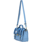 Ashwood Leather & Harris Tweed® Cloth Large Satchel Bag with Twist Lock Baby/Blue: TW-35-19-BB