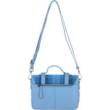 Ashwood Leather & Harris Tweed® Cloth Large Satchel Bag with Twist Lock Baby/Blue: TW-35-19-BB