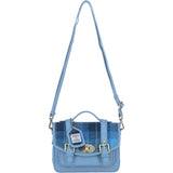 Ashwood Leather & Harris Tweed® Cloth Small Satchel Bag with Twist Lock Baby Blue: TW-33-19-bb