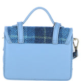 Ashwood Leather & Harris Tweed® Cloth Mini Satchel Bag with Twist Lock Baby/Blue: TW-32-19-BB
