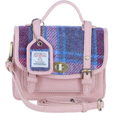 Ashwood Leather & Harris Tweed® Cloth Mini Satchel Bag with Twist Lock Baby/Pink: TW-32-15-BP
