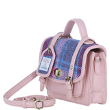 Ashwood Leather & Harris Tweed® Cloth Mini Satchel Bag with Twist Lock Baby/Pink: TW-32-15-BP