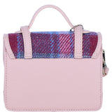 Ashwood Leather & Harris Tweed® Cloth Mini Satchel Bag with Twist Lock Baby/Pink: TW-32-15-BP