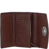 Exquisite Ashwood Leather & Harris Tweed® Cloth Twist-Lock Purse Tan/Purple: TW-11-13-tp
