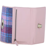 Exquisite Ashwood Leather & Harris Tweed® Cloth Twist-Lock Purse Baby/Pink: TW-11-15-bp