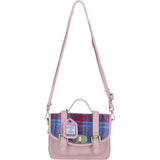 Ashwood Leather & Harris Tweed® Cloth Small Satchel Bag with Twist Lock Baby Pink: TW-33-15-bp