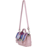 Ashwood Leather & Harris Tweed® Cloth Small Satchel Bag with Twist Lock Baby Pink: TW-33-15-bp