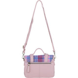 Ashwood Leather & Harris Tweed® Cloth Small Satchel Bag with Twist Lock Baby Pink: TW-33-15-bp