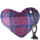 Authentic Harris Tweed® Cloth Heart-Shaped Keychain Made By Ashwood Leather Baby/Pink: TW-53-15-BP