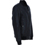 Ashwood Men’s Genuine Leather Bomber Jacket with Ribbed Trim in Black: Bomber