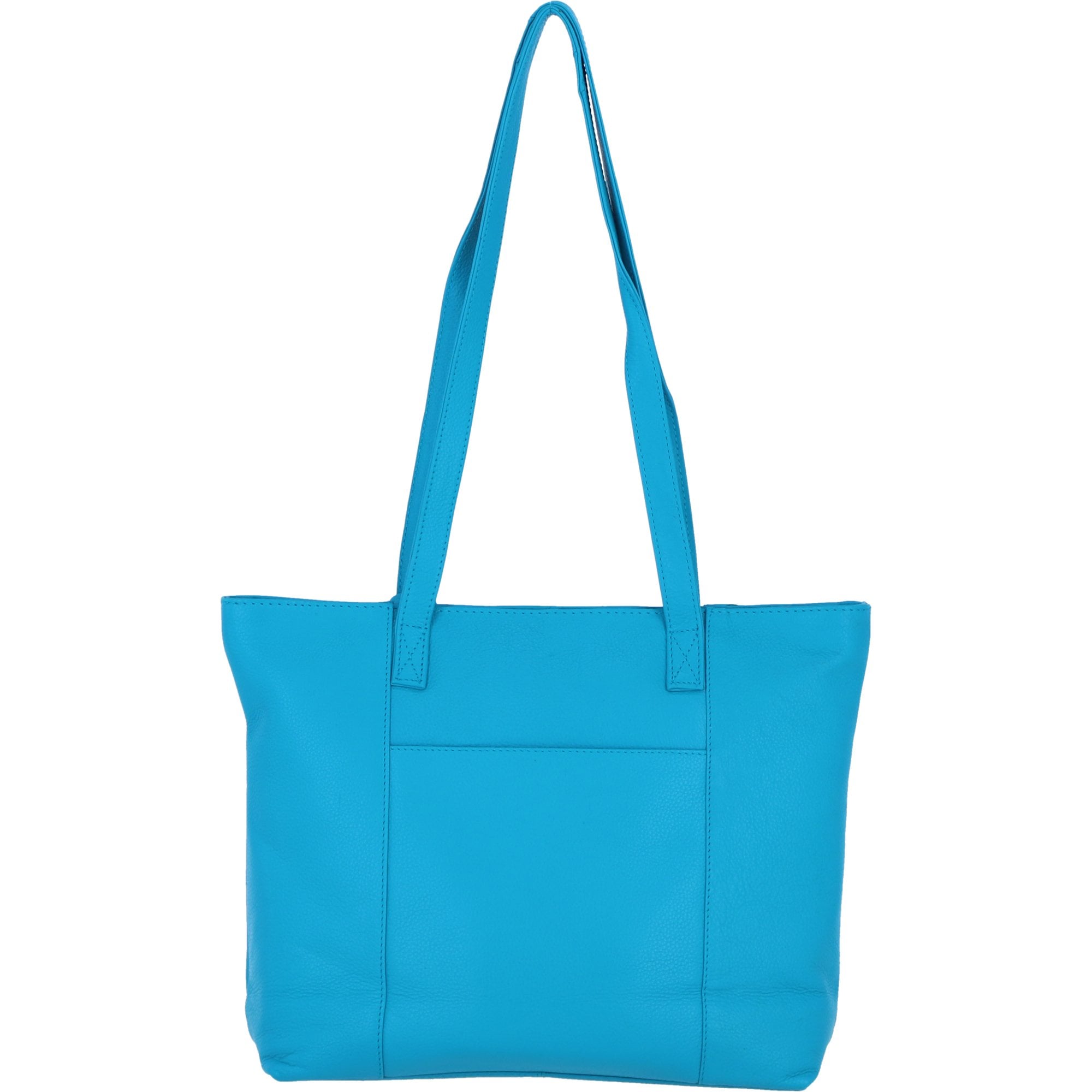Designer Leather Shoulder Bag with Secure Zip Pocket Viking Blue: Bray