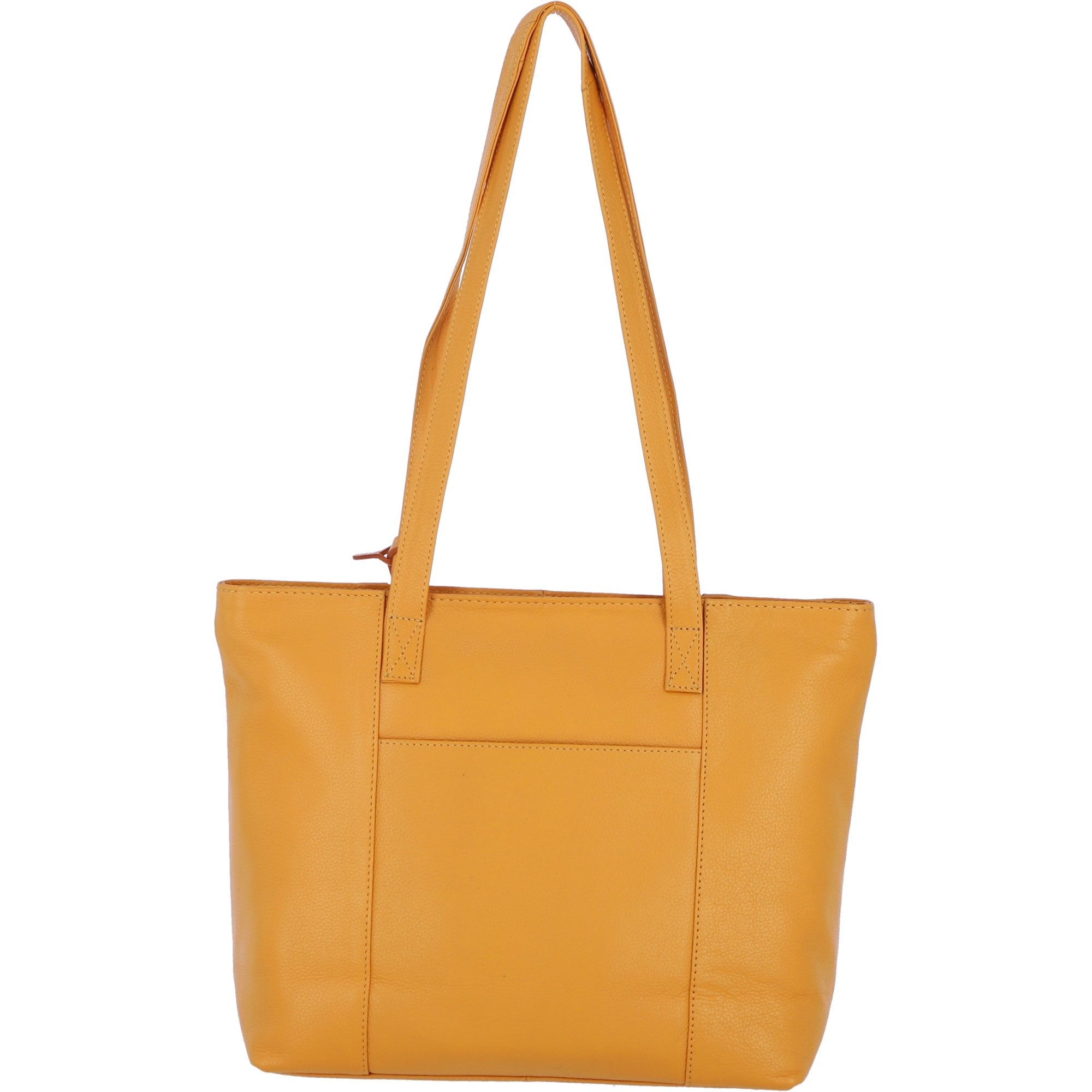 Designer Leather Shoulder Bag with Secure Zip Pocket Yellow: Bray
