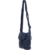Luxury Small Leather Flight Bag Navy: D-90