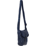 Luxury Small Leather Flight Bag Navy: D-90