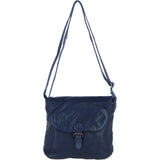 Tablet Friendly Medium Vintage Leather Bag Navy: D-91
