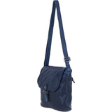 Tablet Friendly Medium Vintage Leather Bag Navy: D-91