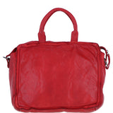 Ashwood Leather Woven Design Laptop Bag with Organiser Compartments in Red: W-27