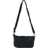 Ashwood Leather Woven Design Compact Crossbody X Clutch Bag in Black W-22