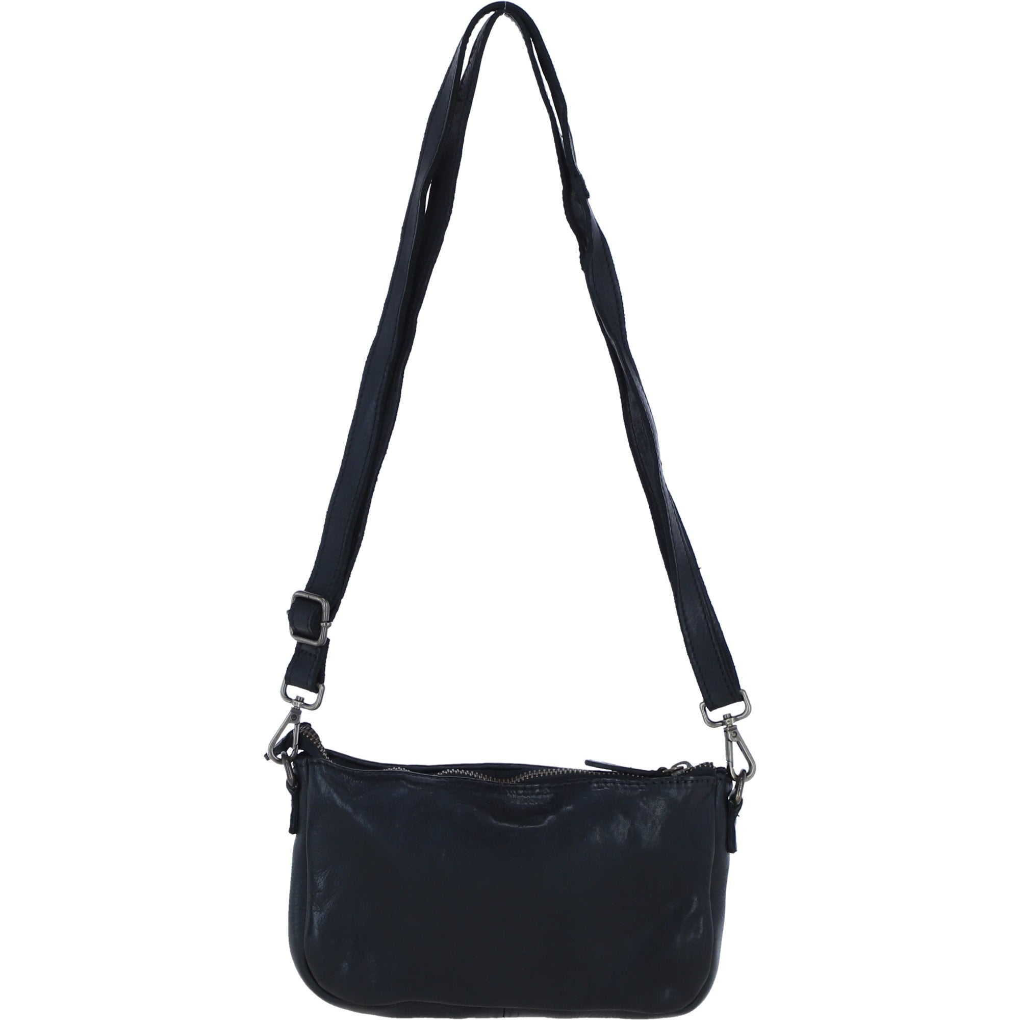 Ashwood Leather Woven Design Compact Crossbody X Clutch Bag in Black W-22