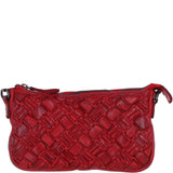 Ashwood Leather Woven Design Compact Crossbody X Clutch Bag in Red: W-22