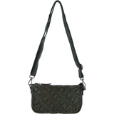 Ashwood Leather Woven Design Compact Crossbody X Clutch Bag in Green: W-22