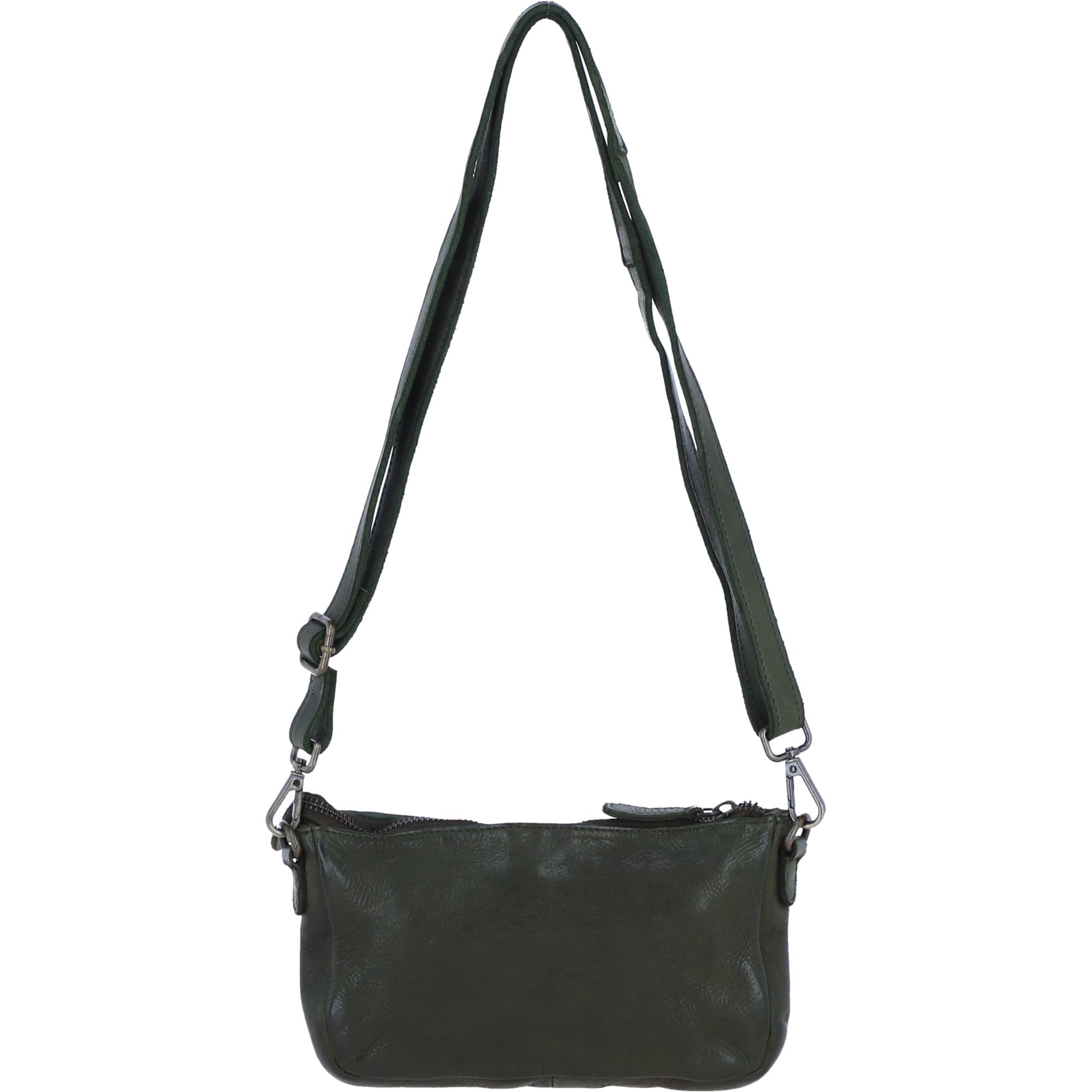 Ashwood Leather Woven Design Compact Crossbody X Clutch Bag in Green: W-22