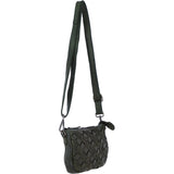 Ashwood Leather Woven Design Compact Crossbody X Clutch Bag in Green: W-22
