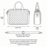 Ashwood Leather Woven Design Laptop Bag with Organiser Compartments in Red: W-27