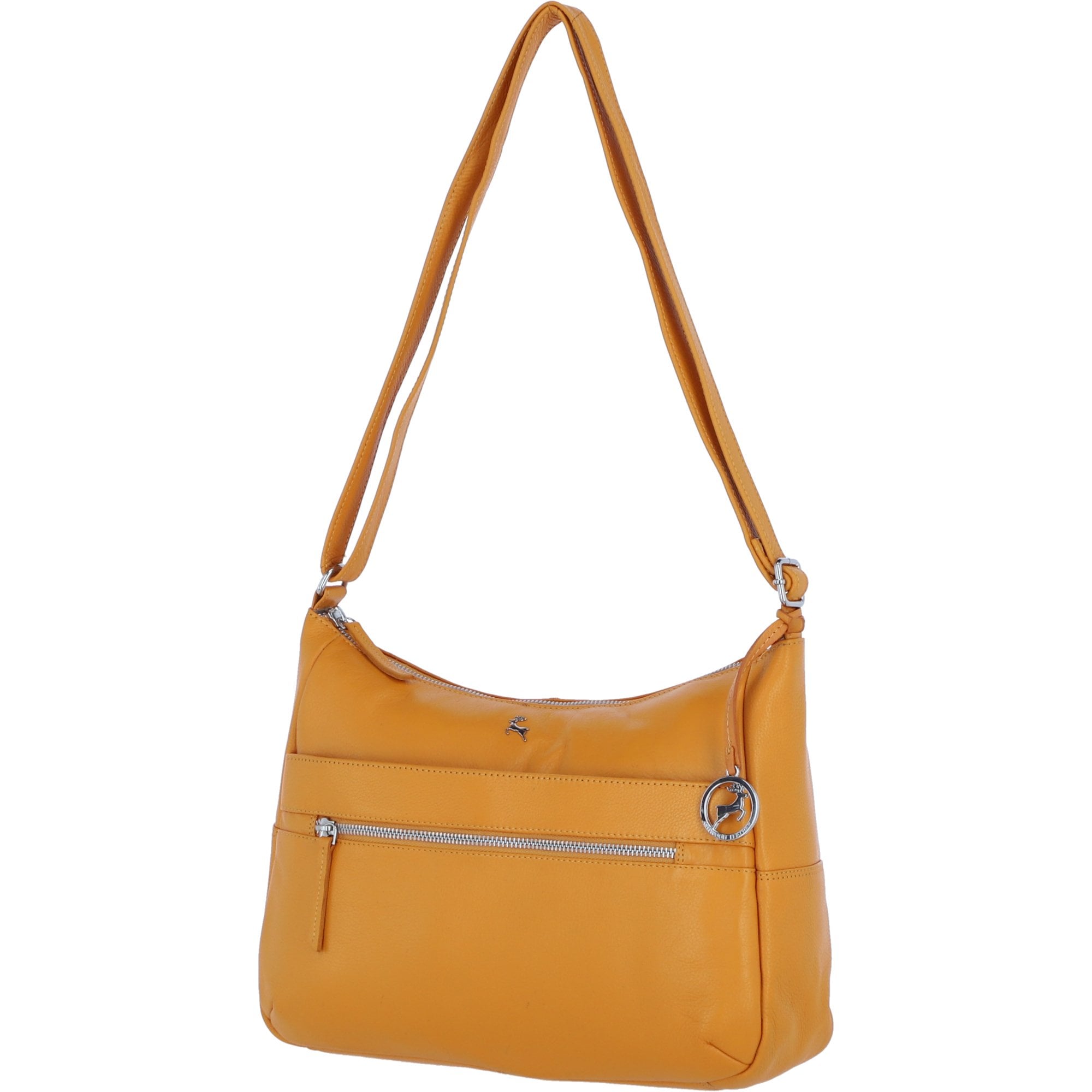 Leather Shoulder Bag with Zip & Magnetic Pocket Yellow: Meath