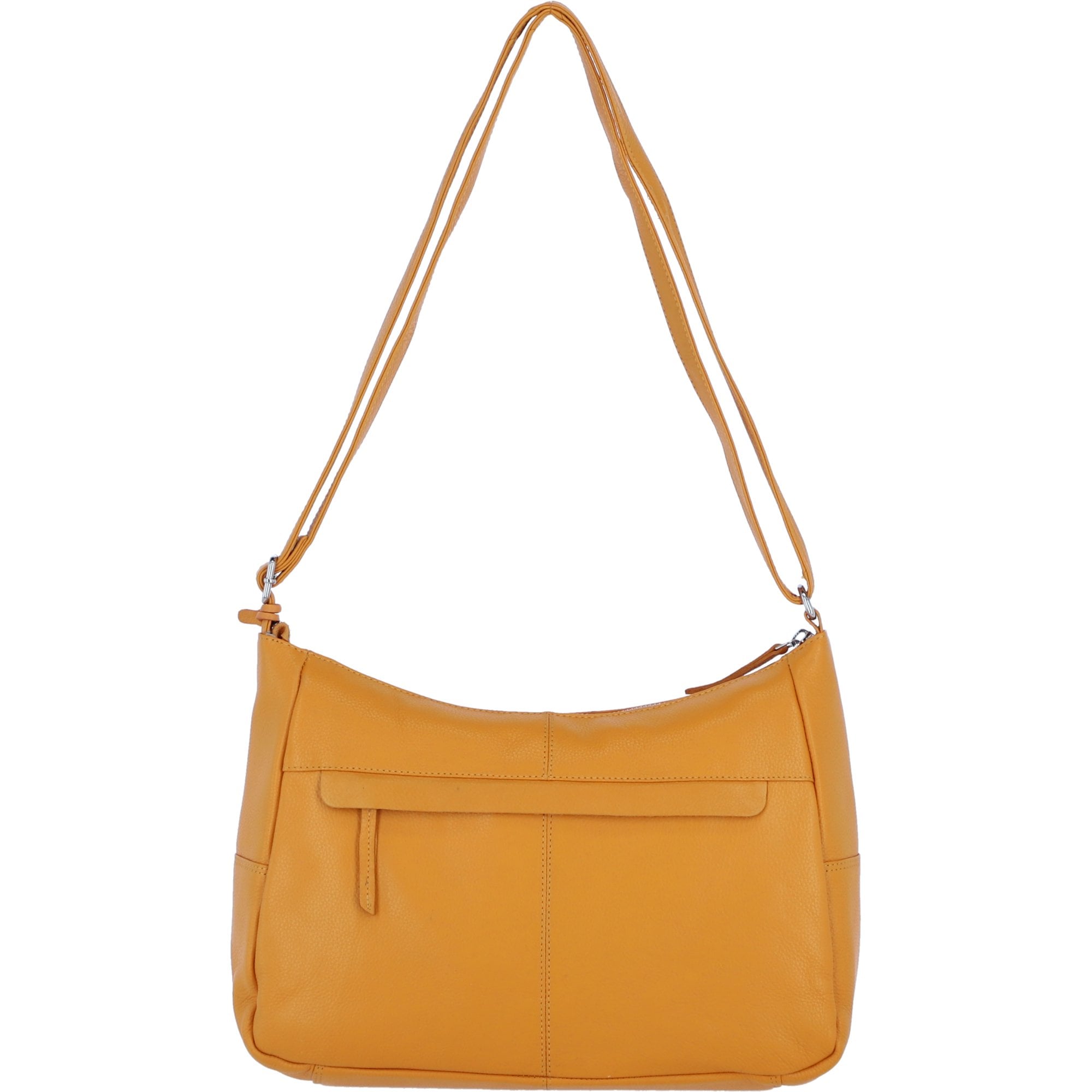 Leather Shoulder Bag with Zip & Magnetic Pocket Yellow: Meath