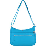 Leather Shoulder Bag with Zip & Magnetic Pocket Viking Blue: Meath