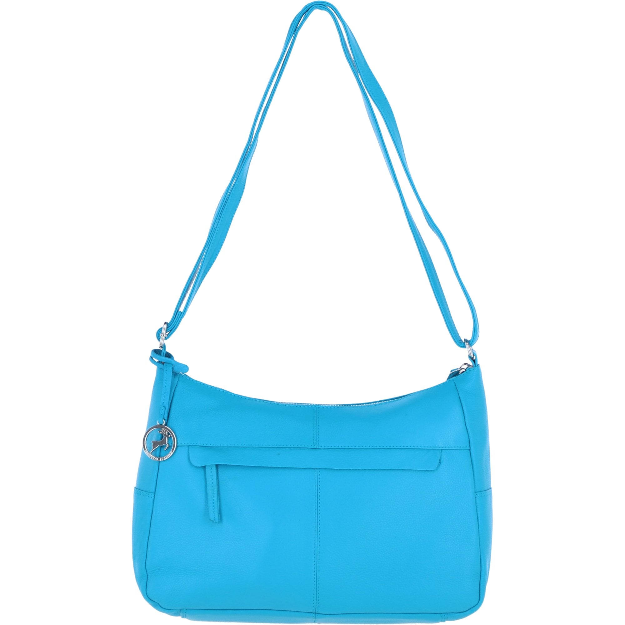 Leather Shoulder Bag with Zip & Magnetic Pocket Viking Blue: Meath