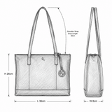 Ashwood Leather Women’s Genuine Leather Tote Bag with Rear Slip Pocket in Cognac: MALLOW