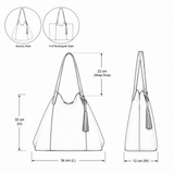 Brampton London Real Suede Leather Shopper Bag with Leather Tassel Charm In Natural: 64442