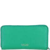 Large Leather Zip Around Note And Coin Purse Green: Ash-09